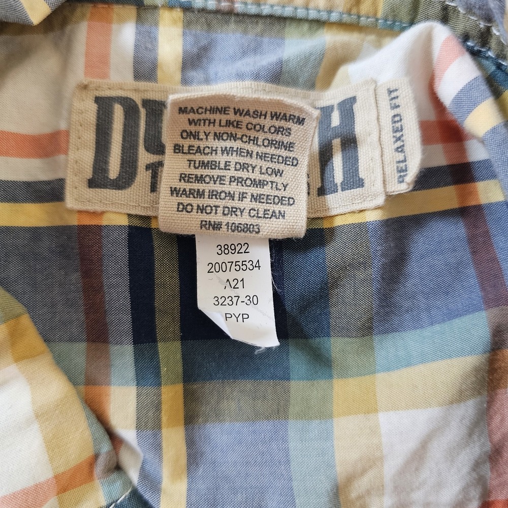 Duluth Trading Co Mens Med Relaxed Fit Plaid Work Shirt Utility Workwear Durable - Picture 4 of 6